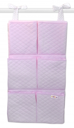 Baby Nellys Kapsář na postýlku Lux prošívaný - Medvídek Maxik - růžový,tečky Baby Nellys