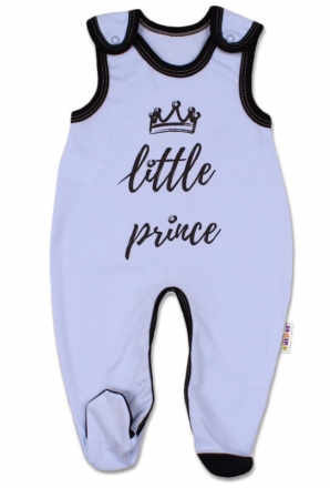 Baby Nellys Kojenecké bavlněné dupačky, Little Prince - modré Baby Nellys