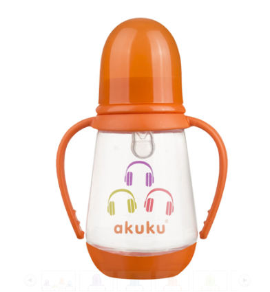 AKUKU Lahvička 125 ml Sluchátka - oranžová akuku