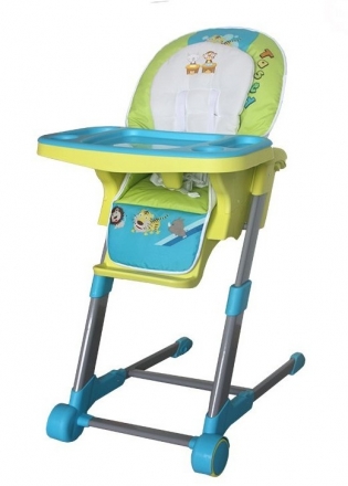 Dětská multifunkční jídelní židle Euro Baby - modrá, zelená