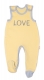Kojenecké bavlněné dupačky, Love - žluté, vel. 62