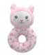 Plyšové chrastítko Lama, 16 cm - růžová