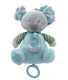 Závěsná plyšová hračka s chrastítkem Koala 18 cm - šedá/mátová
