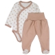 Body dlouhý rukáv zap. bokem+polodupačky Star Baby - béžový, vel. 62
