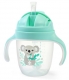 Nekapající hrneček se zatíženým brčkem BabyOno, 240 ml, mátový