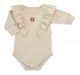 Rostoucí body NATURE, dlouhý rukáv s volánky, bavlna, béžová, vel. 68/74