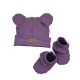 Stylová čepička s oušky s botičkami, 2D - purple