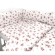 Mantinel s povlečením do postýlky, 3D sada Bavlna, Kačenky - bílá, pudrově růžová, 135x100