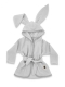 Dětský mušelínový župan s oušky Bunny - šedý