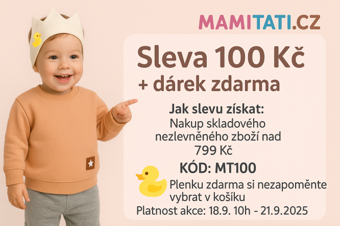 Sleva 100 kč s dárkem jen v Mamitati.cz